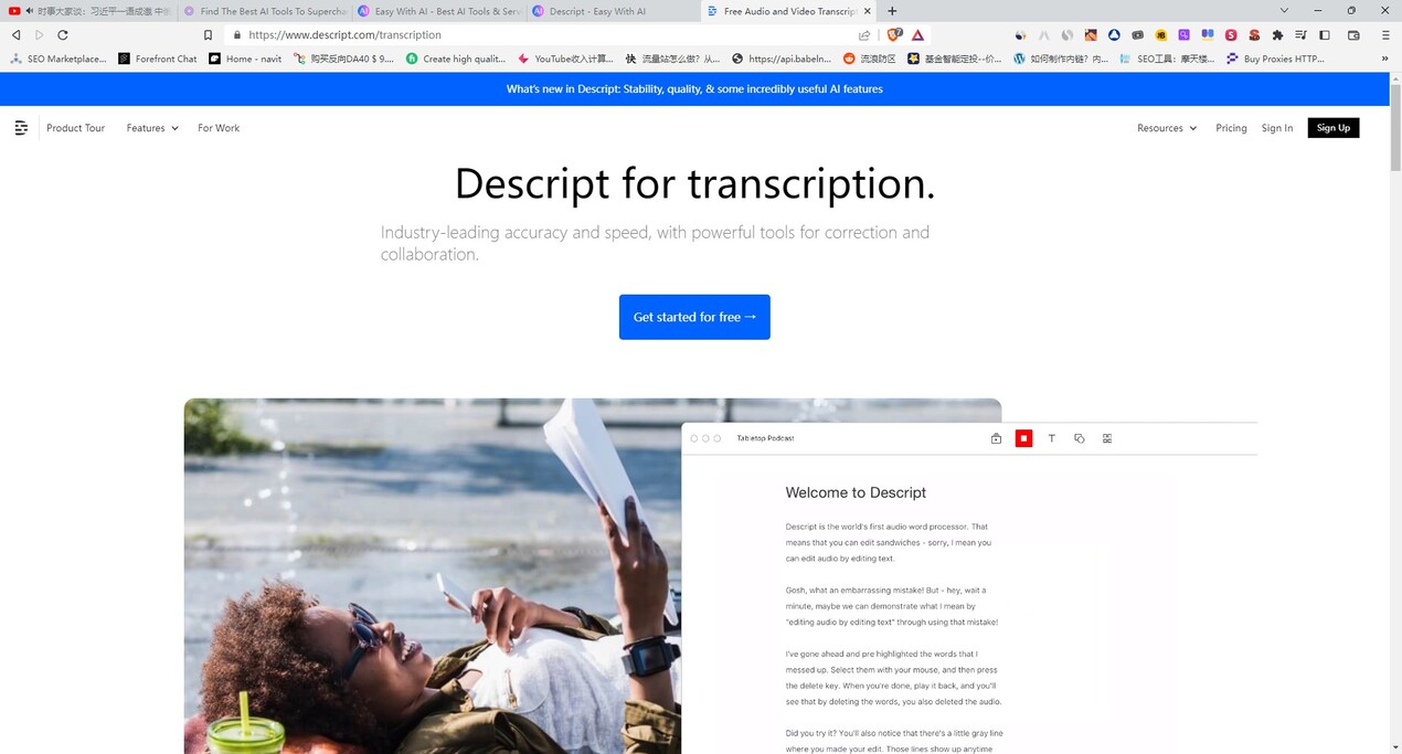 
              Descript for transcription            
