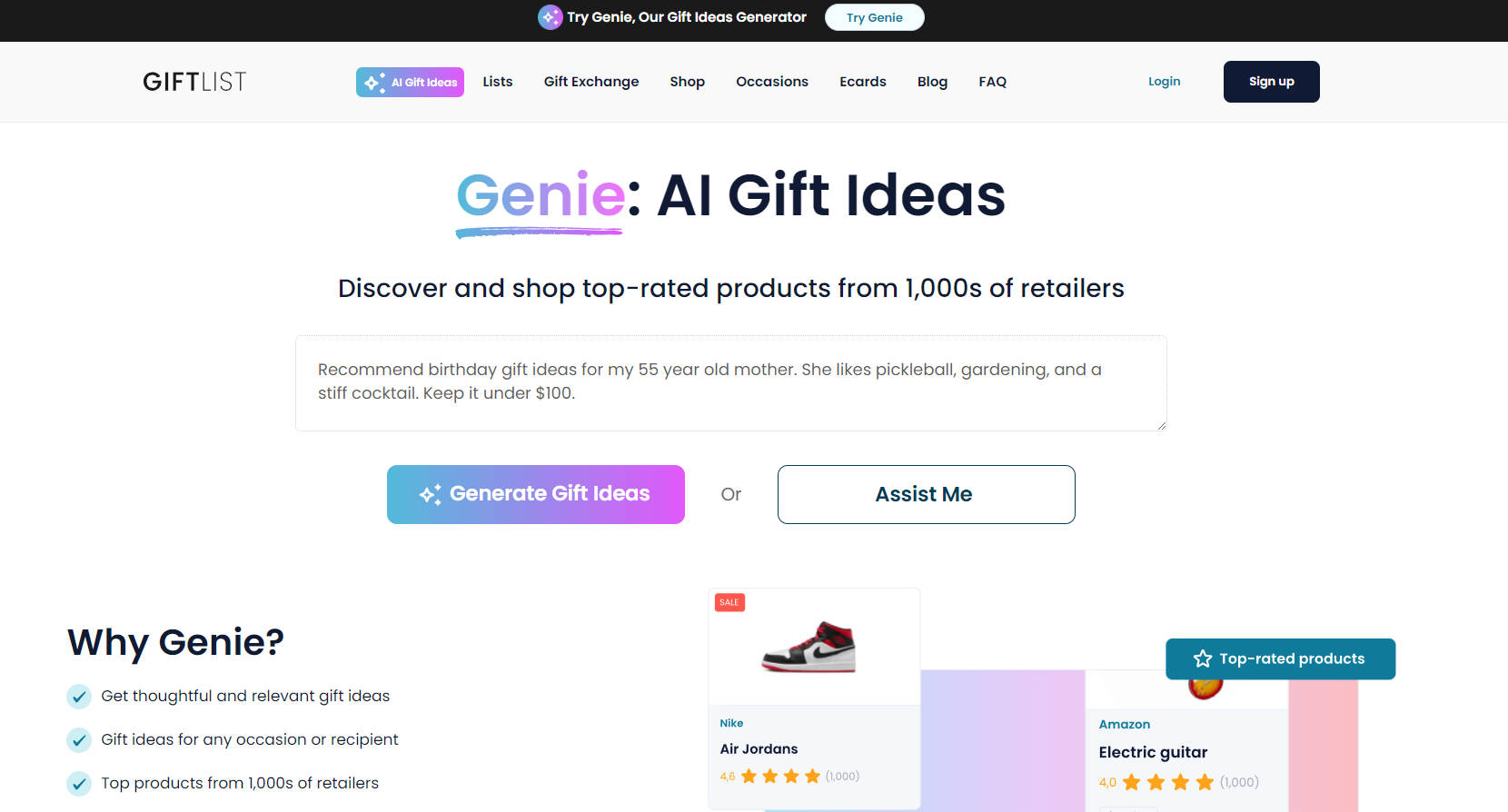 
              GiftList Genie            
